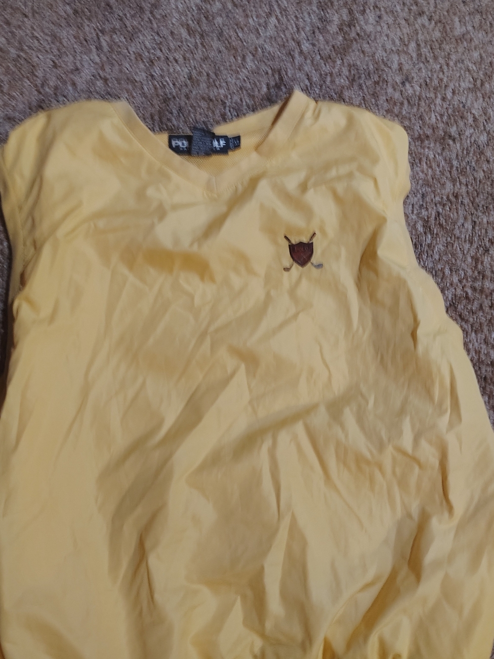 Polo by Ralph Lauren Soft Yellow V-Neck Pullover Vest with Crest